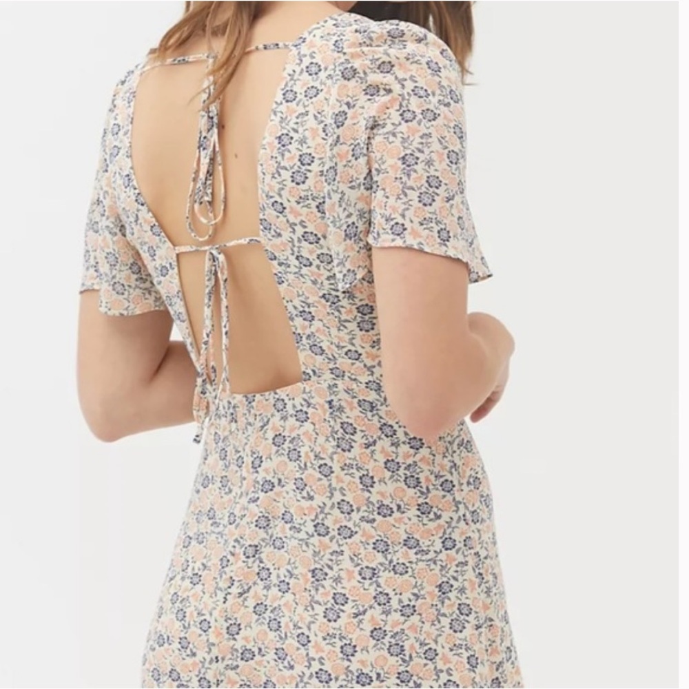 UO Spring Shower Chiffon Tie-Back Mini Dress - Picture 2 of 10
